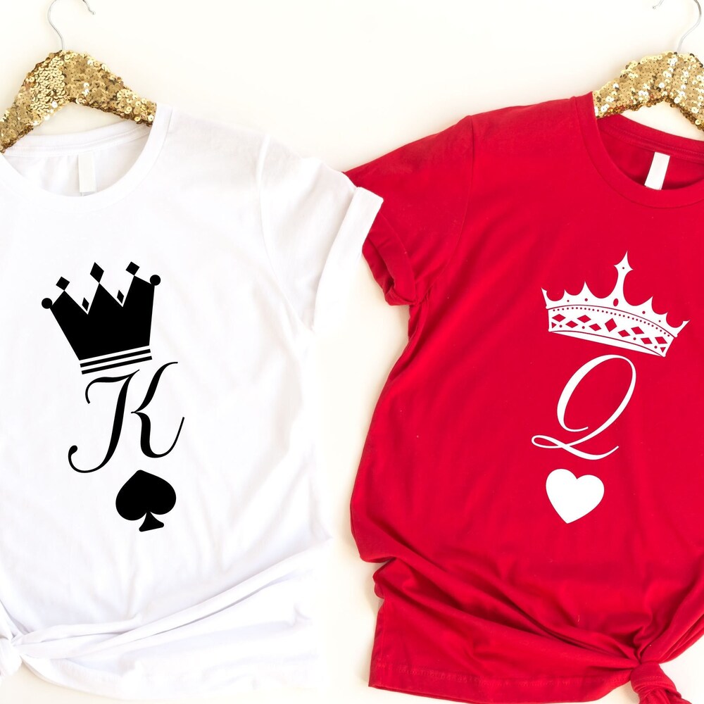 Peckshirt Custom King And Queen Shirt, Valentine Shirt, Couple Shirt, Valentine Days Gift, Valentine Days Shirt, Couple Matching, Cute Valentine'S Day Tshirt