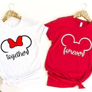 Disney Forever Together with Mickey and Minnie Shirt, Disney Wedding Tee, Disney Couple Shirt, Together Forever Custom Matching Disney Shirt