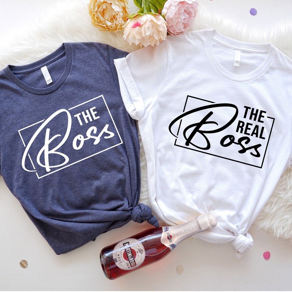 The Boss Shirt, The Real Boss Shirt, Couple Shirts, Couples Gift, Husband Wife Shirt, Matching Couples Shirt, Wedding Shirt, Honeymoon Shirt Printfushion