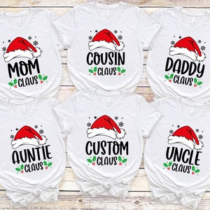 Custom Christmas Santa Hat Shirt, Family Christmas Shirt, Matching Christmas Shirts, Merry Christmas, Matching Xmas Tees, Christmas Gifts