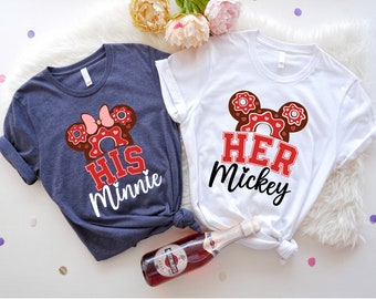 Her Mickey His Minnie, Couples Vacation Shirt, Mickey Minnie Valentines Shirt, Disney Couple Shirt, Wedding Gift, Disney Matching Shirt