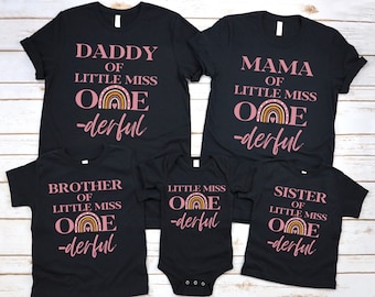 Little Miss One-derful Shirt, Girls Birthday Shirt, Onederful First Birthday Family Matching Shirts, Birthday Girl Outfit, 1st Birthday Girl