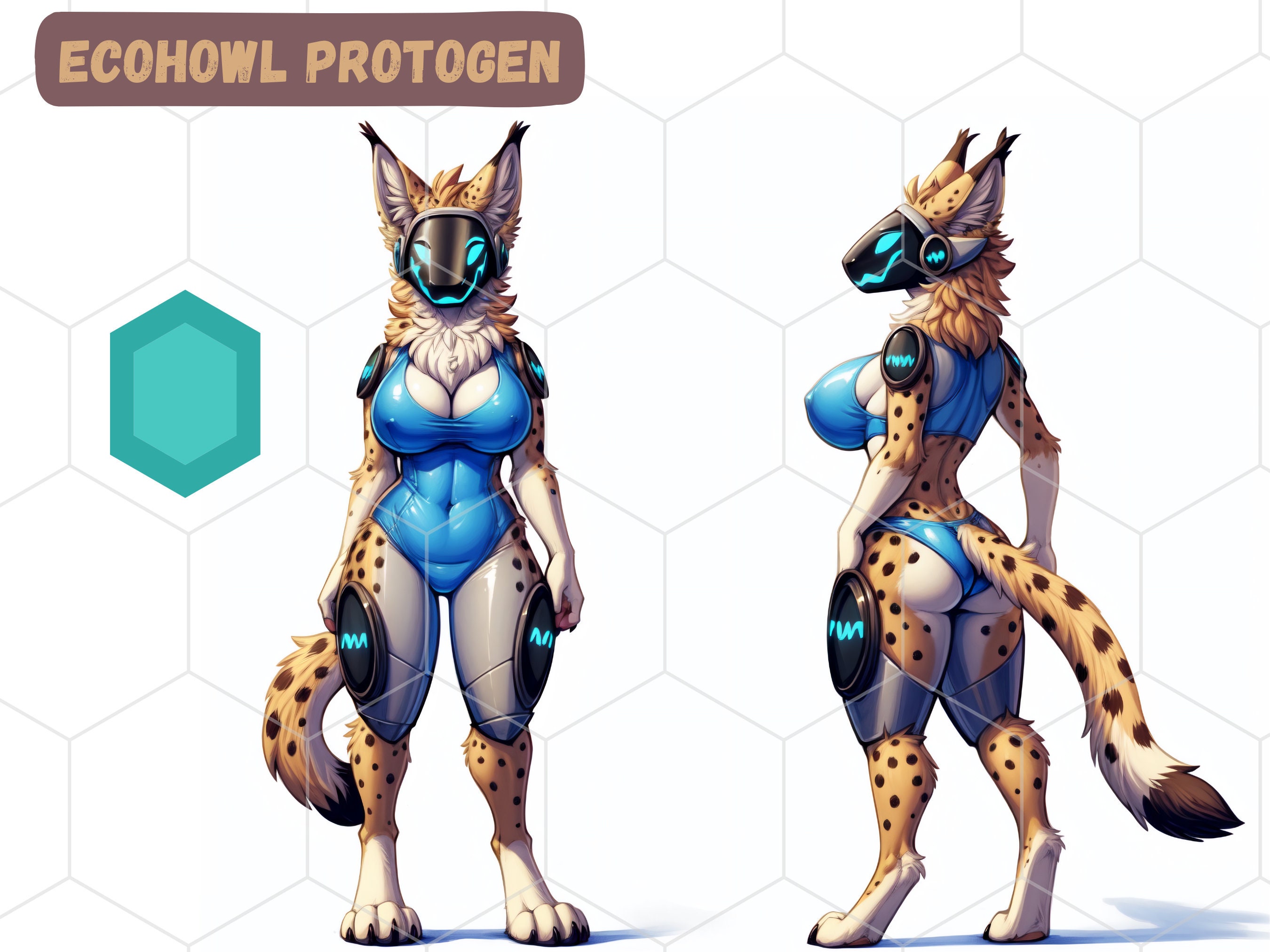 Protogen - Insert Batteries Here - Blue/Purple | Sticker