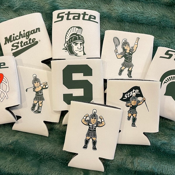 Michigan State Spartans Can Cooler Koozies  Officially Licensed