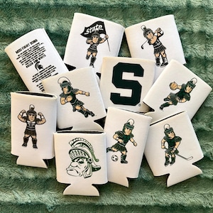 Michigan State Spartans Can Cooler Koozies Cozie Sparty Football Basketball Golf Hockey  Officially Licensed Buy more to save.