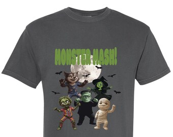 モンスターマッシュ ハロウィン Tシャツ かわいいモンスターが踊る Tシャツ コンフォートカラーズ シャツ ペッパー