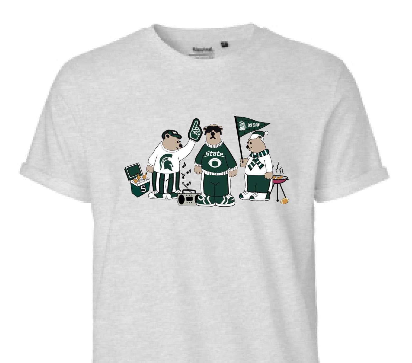 Michigan State Spartans Football T-Shirt  Vintage Tailgating Bears