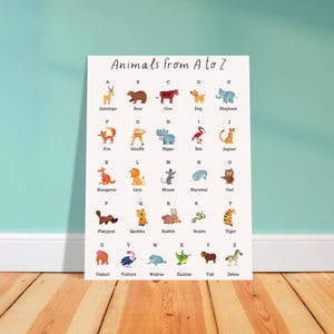 Kinder Tier Alphabet Premium Poster