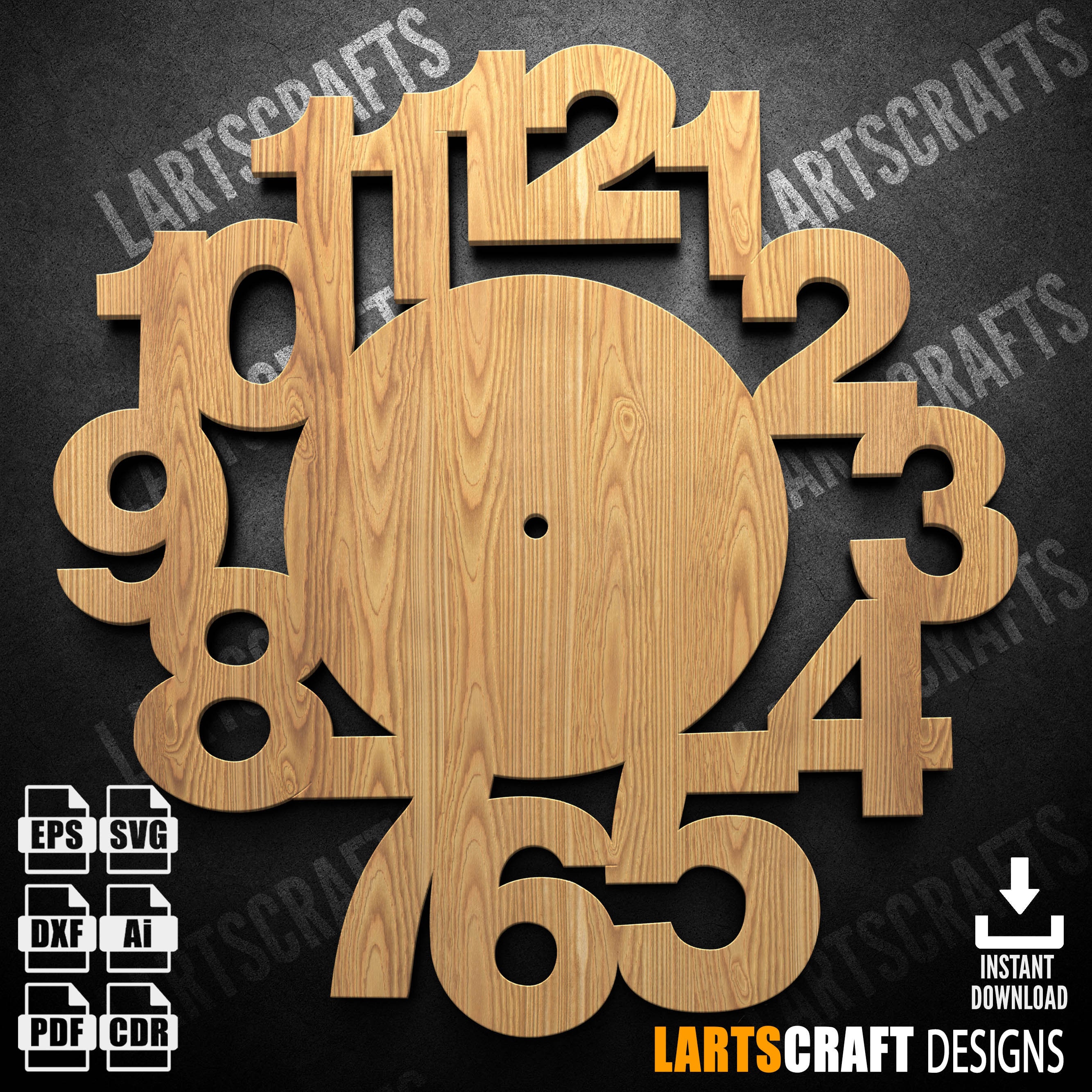 Wall Clock Face Set CNC Bundle Laser Cut Pack SVG Vector Etsy Canada