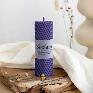 100% Pure Natural Beeswax Candles - Aesthetic pillar candles - Hand-Rolled Colored candles - Unscented candle - Homemade large candles