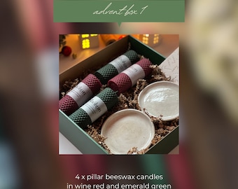 Weihnachten & Neujahr Geschenkboxen - Weihnachtskerzen Geschenkset - Personalisiertes Geschenk - Farbkerzenhalter - Honeycomb Candle - Advent Weihnachtsgeschenk