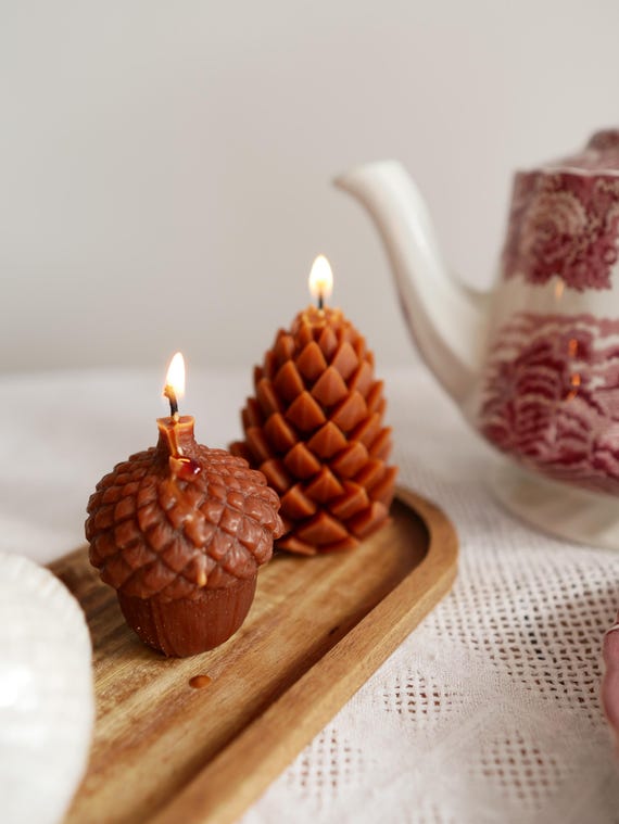 Bienenwachs Eichel Kerze, natürliche Herbst Dekor, gemütliche Herbstkerzen, Thanksgivin, Halloween Kerze, Herbst Tisch Styling, Herbst Boo Korb, rustikal