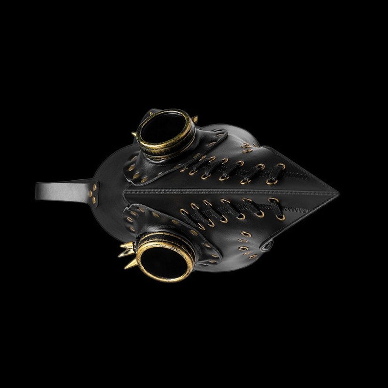 Black Rivets Plague Doctor Mask Halloween Costume Cosplay Mask Etsy