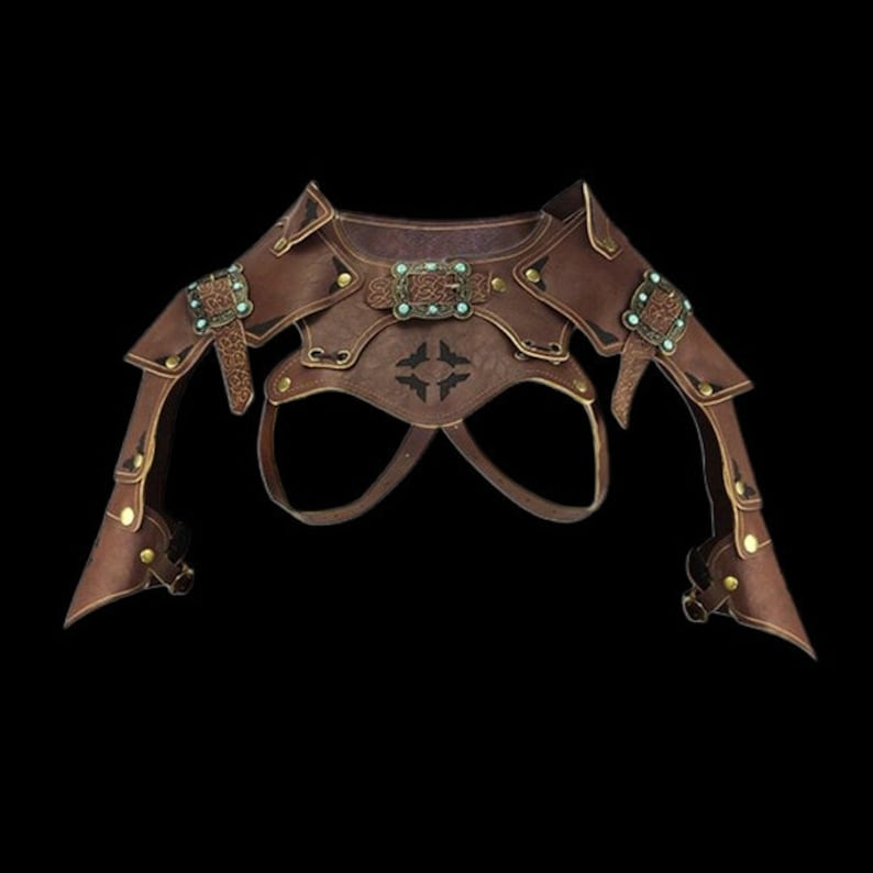 Medieval PU Leather Chest Armor Shoulder Armor Steampunk Retro Etsy