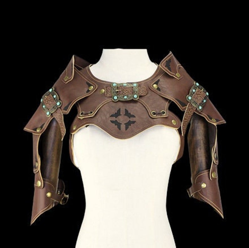 Medieval PU Leather Chest Armor Shoulder Armor Steampunk Retro Etsy