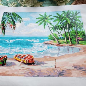 Hand painted original beach coastal painting