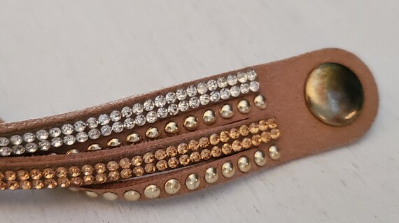Swarovski mauve/beige Alcantara wrap bracelet - image 4