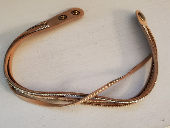 Swarovski mauve/beige Alcantara wrap bracelet - image 3