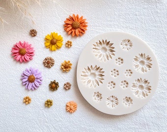 KEOKER Flower Polymer Clay Molds, Daisy Polymer Clay Molds for Jewelry Making, Daisy Miniature Clay Molds, Earrings Decoration