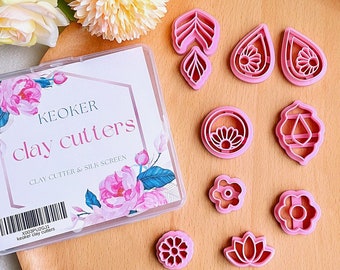 KEOKER Polymer Clay Cutters, Spring Floral Clay Cutters, Flower  Polymer Clay Cutters for Earrings Jewelry Making