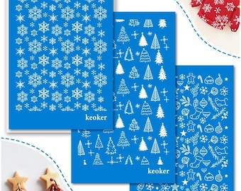 KEOKER Set Di 3 Stencil Per Serigrafia Su Argilla Polimerica - 14,5x9,1 Cm - Riutilizzabili E Acrilici - 2