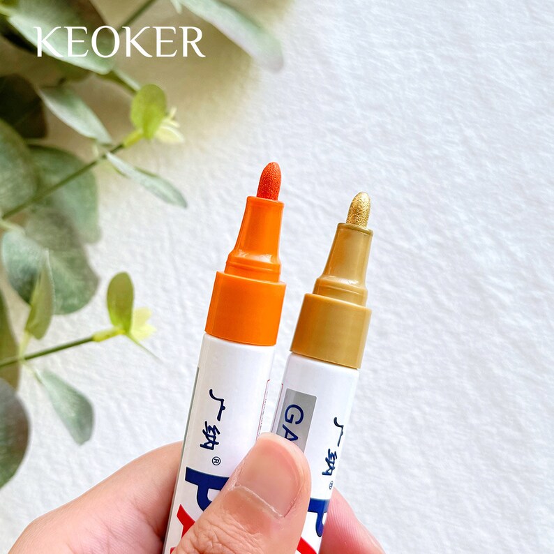 Set of 12 Paint Marker Pens, Waterproof Oil Markers, Polymer Clay Tools, Paint Pens for Rock Painting, Glass, Wood, Canvas, DIY Crafts image 4