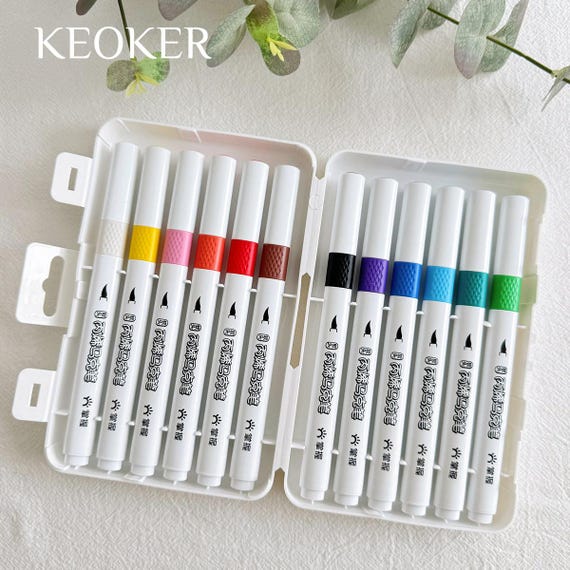12 Colors Acrylic Paint Markers, Acrylic Brush Tip Markers