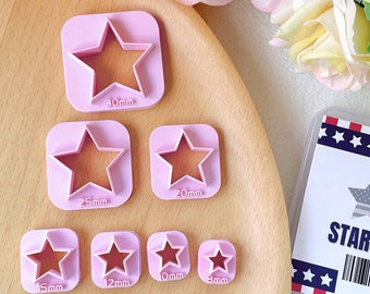 KEOKER Stars Clay Cutters - 7 Pcs Fourth of July Polymer Clay Cutters, 4th of July Clay Cutters, Stars Polymer Clay Cutters