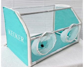 KEOKER Foldable Sanding Box, Assembleable Granding Polish Dust Box, Airbrush Spray Booth, Fully Enclosed Dust Box Dust Cover Fully Enclosed