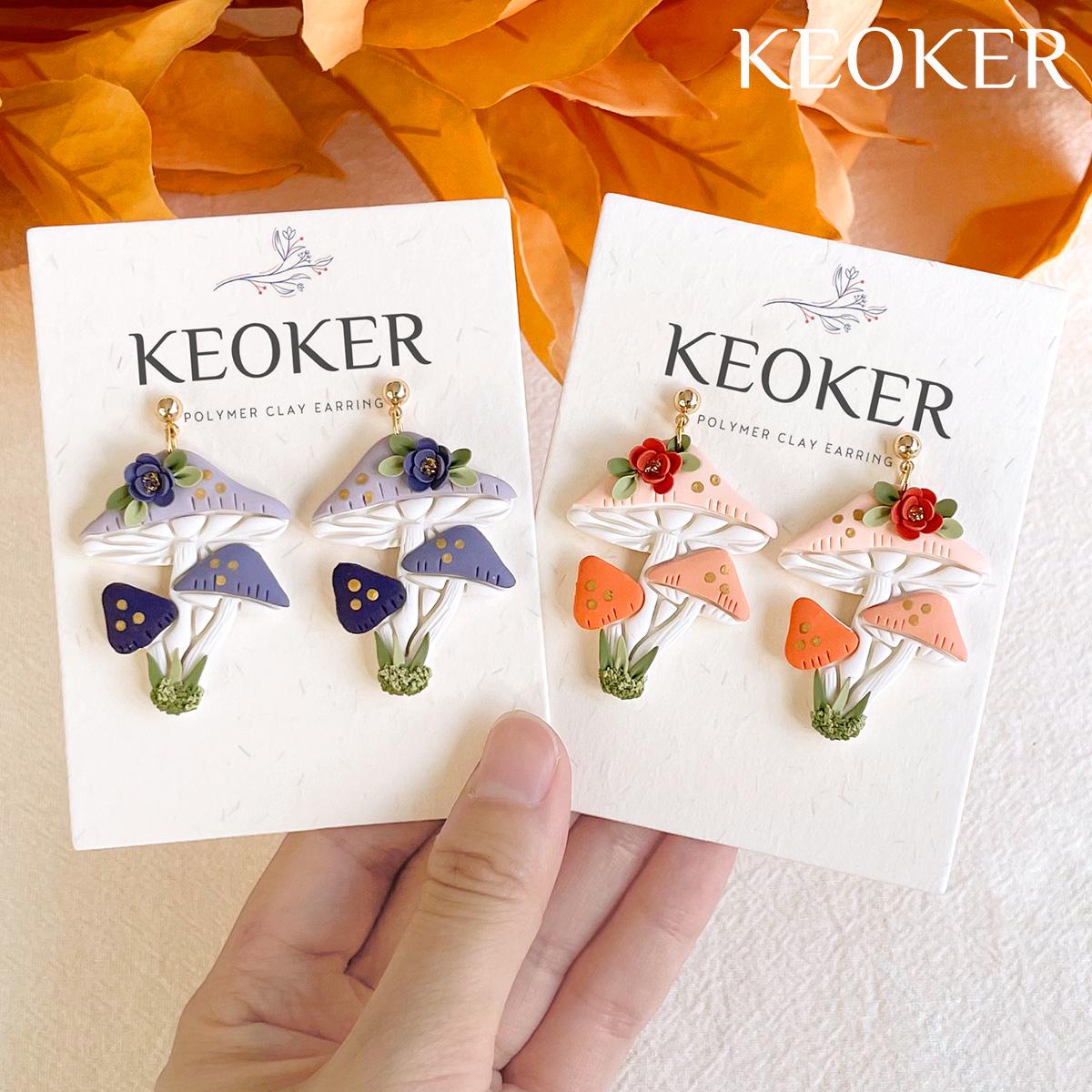 Puocaon 12-Piece Floral Polymer Clay Cutters Set - Spring Leaf, Rose & Tulip Shapes For Earrings Making & DIY Jewelry