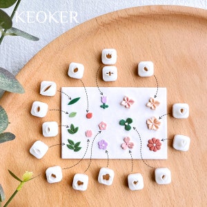 Keoker Mini Polymer Clay Cutters 15 Shapes Mini Flower Polymer Clay Cutters for Earrings Making, Leaf Clay Earring Cutter Set image 4