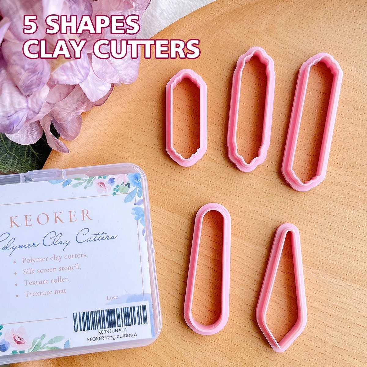 Keoker 15 Organic Shape Clay Cutters for Polymer Clay Jewelry