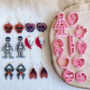 KEOKER Halloween Polymer Clay Cutters, Halloween Clay Cutters for Polymer Clay Jewelry, Halloween Clay Cutters for Earrings