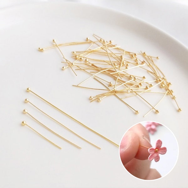 KEOKER 14K Gold Filled Ball Head Pins 50pcs