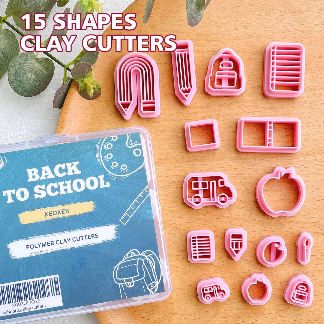 KEOKER Coffee Polymer Clay Cutters19 Shapes, Afternoon Tea Clay Cutters,  Polymer Clay Cutters for Earrings Jewelry Making 