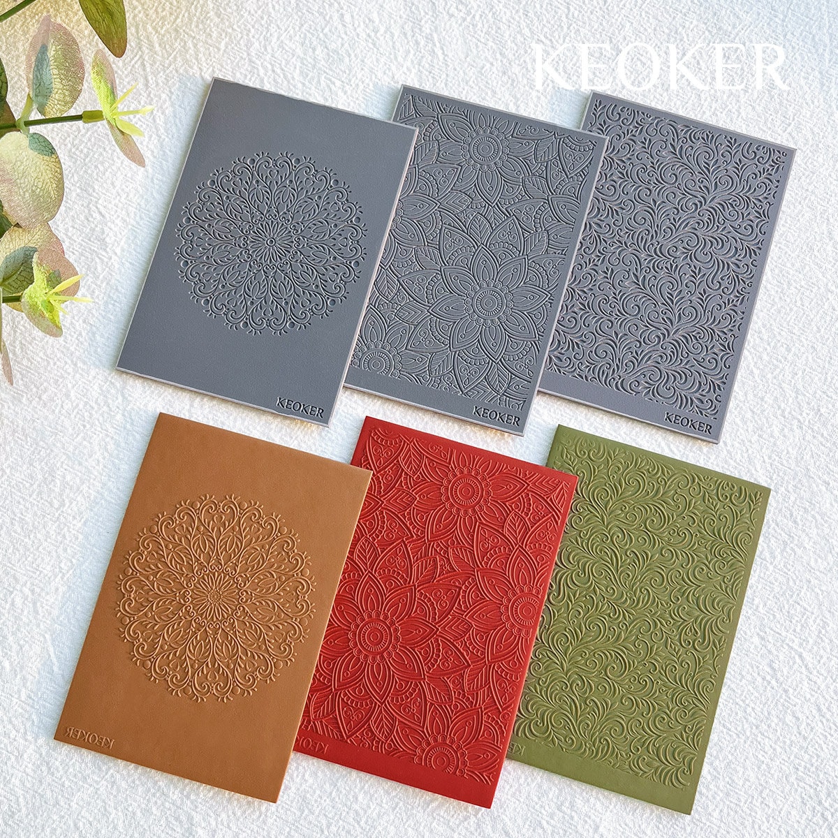 KEOKER Polymer Clay Texture Sheets Set, Works with Boho Polymer Clay  Cutter, The Same Effect as Polymer Clay Texture Roller, Boho Texture Sheets  for