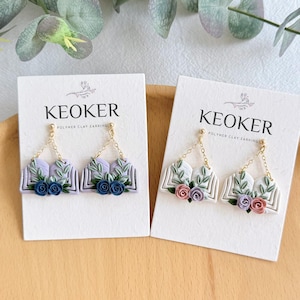 Pendientes de arcilla polimérica con forma de libro de KEOKER, pendientes de arcilla para profesores, pendientes llamativos, pendientes hechos a mano