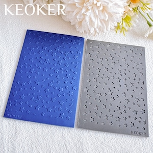 KEOKER Polymer Clay Texture Sheets, Stars Clay Texture Matta för att göra örhängen, Polymer Clay örhängen verktyg