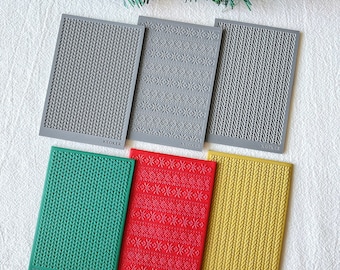 Keoker Polymer Clay Texture Sheet Christmas, Christmas Clay Texture Mat for Making Earrings Jewerly, Christmas Polymer Clay Earrings Tools
