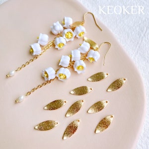 Dijes de hoja rellenos de oro de 14 quilates KEOKER (10 piezas), colgantes de hoja de oro