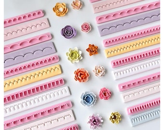 KEOKER polymeerklei bloemblaadje lijnsnijder, vorm polymeerklei snijders om 3D-bloemen te maken, polymeerklei bloemblaadje gereedschap