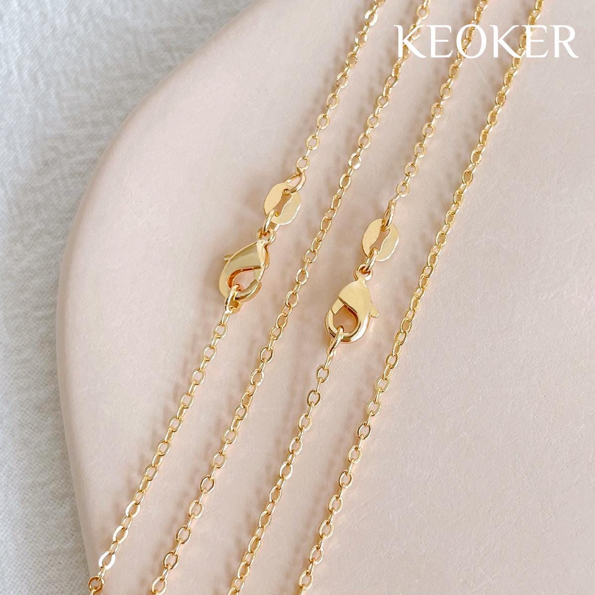 KEOKER 14K Gold Filled 50cm Necklace Chain (1 PCS), Cable Chain,  DIY Jewelry Making Chain, Clay Tools