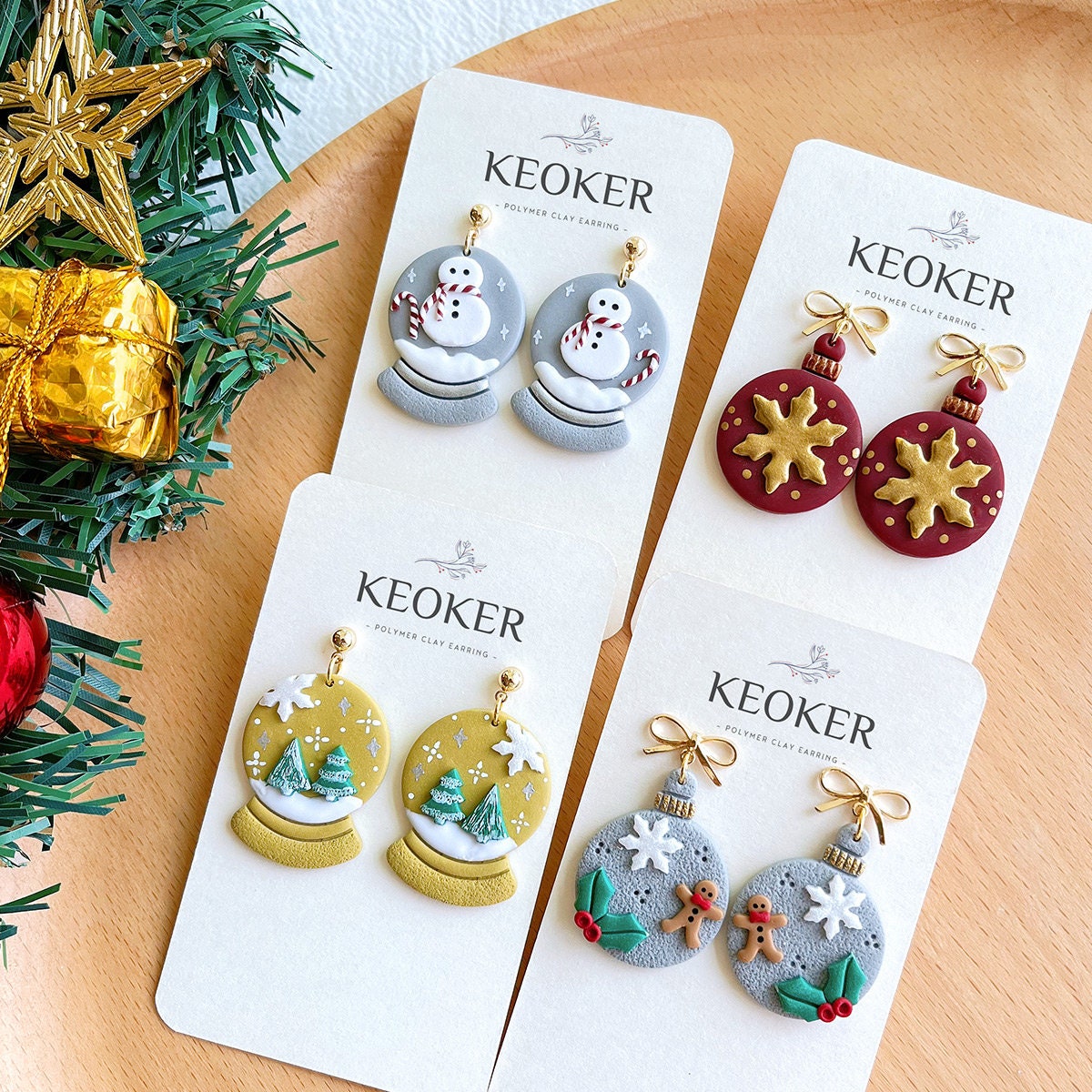 KEOKER Christmas Clay Cutters, Winter Polymer Clay Cutters for
