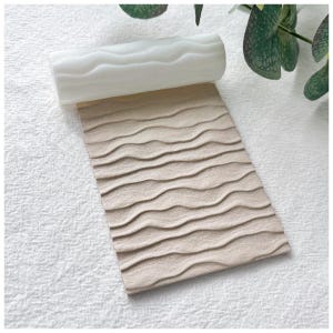 Keoker Ocean Wave Texture Roller for Polymer Clay, 1pc Summer Polymer Clay Texture Roller, Like Polymer Clay Texture Sheets