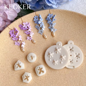 Keoker Mini Lavendel Polymer Clay Ohrringe Formen -Mini Polymer Clay Ausstechformen und Formen, perfekt für die Schmuckherstellung und Ohrringliebhaber