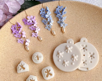 Keoker Flower Petal Clay Cutters Flower Petals Clay Cutters for Earrings  Making, 6 Shapes With Petal Press Polymer Clay Molds 
