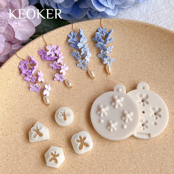 Keoker Mini Lavender Polymer Clay Earrings Molds mini Polymer Clay