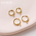 KEOKER 14k Gold Plated Hoop Earrings(10PCS),Leverback Huggie Earrings,Clip On Earrings,Minimalist Earrings,Round Leverback Ear Wires