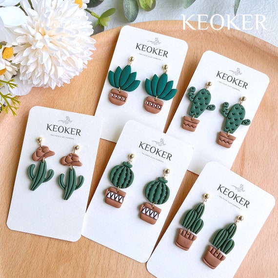 KEOKER Clay Cutters for Polymer Clay Jewelry Cactus Polymer Clay