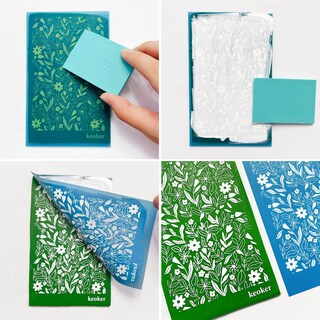 KEOKER Stencil Per Serigrafia Su Argilla Polimerica – 10 Pezzi Con Motivi Floreali – Riutilizzabili Per Gioielli, Orecchini E Decorazioni (14 X 8,9 Cm)
